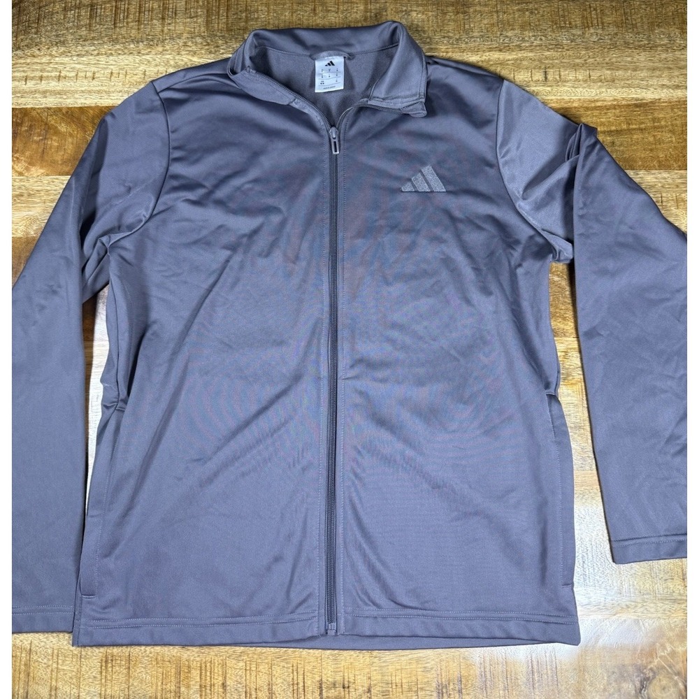 Adidas Mens M Gray Full Zip Track Jacket Athletic Soccer Training Warm Up